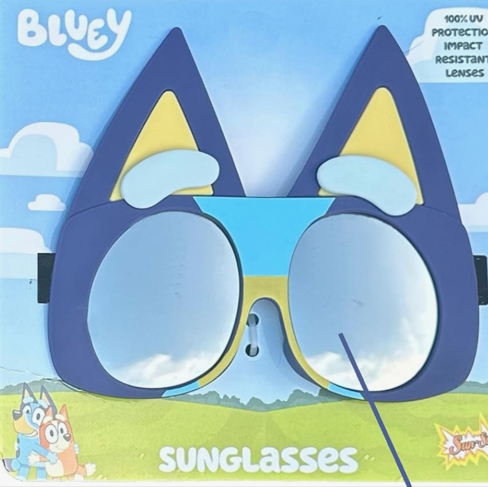 NWT Bluey Kid's Sunglasses. 100% UV Protection, Impact Resistant. Unisex